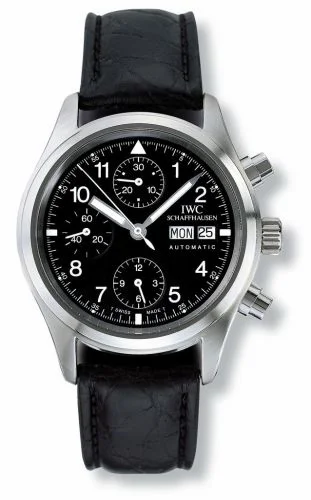 IWC Pilot's Watch Chronograph Stainless Steel / Black / German / Strap IW3706-01 (3706-01, IW370601)